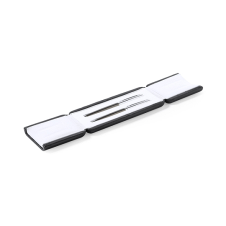 Set personnalisable stylo et roller avec étui en similicuir intérieur en antelin blanc - Encre bleue Set personnalisable stylo et roller avec étui en similicuir intérieur en antelin blanc - Encre bleue