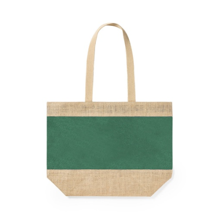 Tote bag personnalisable en jute et coton laminé Raxnal