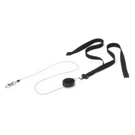 Tour de cou mousqueton personnalisable avec enrouleur - 1 face de marquage - 1,5 cm de large - Lemer