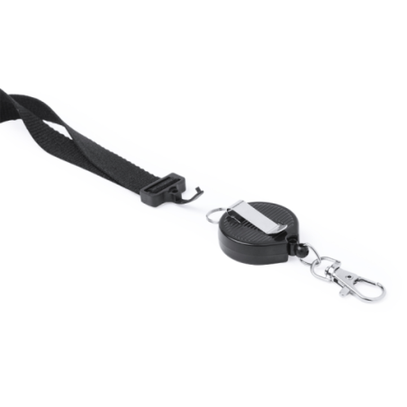 Tour de cou mousqueton personnalisable avec enrouleur - 1 face de marquage - 1,5 cm de large - Lemer