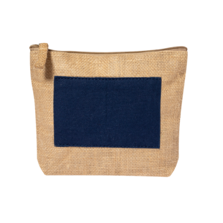 Trousse de toilette personnalisable en jute et coton Kasmie