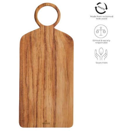 Planche à découper personnalisable en teck recyclé Original Home Planche à découper personnalisable en teck recyclé Original Home