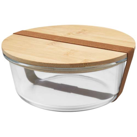 Boite repas personnalisable en verre et couvercle en bambou 750&nbsp;ml - Vista