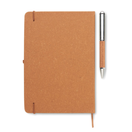 Carnet personnalisable A5 en cuir recyclé et stylo ELEGANOTE Carnet personnalisable A5 en cuir recyclé et stylo ELEGANOTE