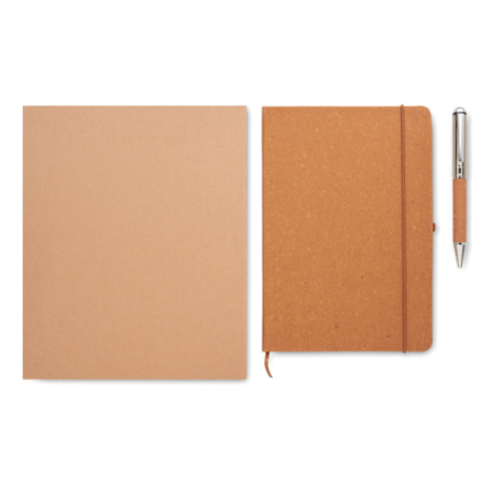 Carnet personnalisable A5 en cuir recyclé et stylo ELEGANOTE Carnet personnalisable A5 en cuir recyclé et stylo ELEGANOTE