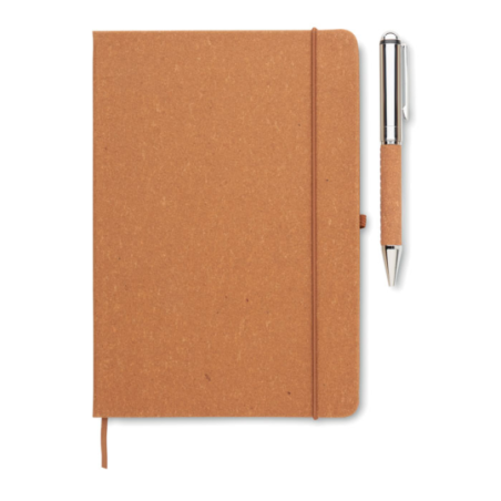 Carnet personnalisable A5 en cuir recyclé et stylo ELEGANOTE Carnet personnalisable A5 en cuir recyclé et stylo ELEGANOTE