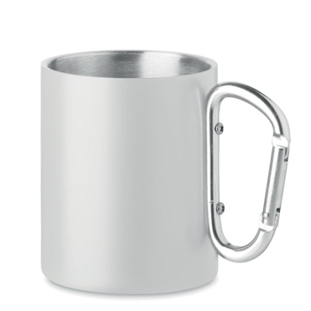 Mug mousqueton personnalisé en inox 300ml - AROM Mug mousqueton personnalisé en inox 300ml - AROM