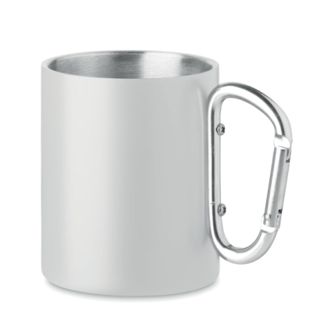 Mug mousqueton personnalisé en inox 300ml - AROM Mug mousqueton personnalisé en inox 300ml - AROM