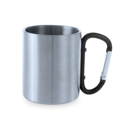 Mug mousqueton publicitaire en inox 210ml - Bastic Mug mousqueton publicitaire en inox 210ml - Bastic