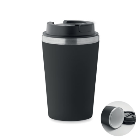 Mug isotherme publicitaire double paroi en inox et céramique 350 ml - BLERM Mug isotherme publicitaire double paroi en inox et céramique 350 ml - BLERM