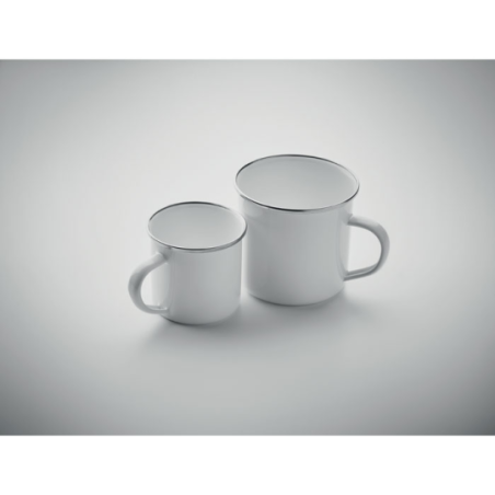 Tasse à café émaillée publicitaire vintage pour sublimation 200ml - Camper’s Tasse à café émaillée publicitaire vintage pour sublimation 200ml - Camper’s