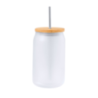 Tumbler publicitaire en verre avec paille en inox avec sublimation 400ml - CLIK Tumbler publicitaire en verre avec paille en inox avec sublimation 400ml - CLIK