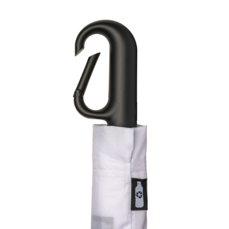 Parapluie pliant personnalisé en RPET avec poignée à mousqueton - Ø98cm - Dixie