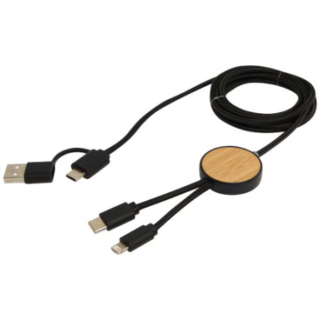 Câble 5 en 1 Chechia en plastique recyclé de 150&nbsp;cm pour la synchronisation des données et la charge rapide de 27&nbsp;W avec détails