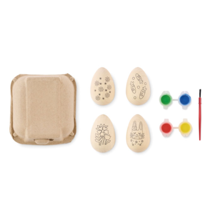 Set de peinture personnalisable d'oeufs en bois EISET
