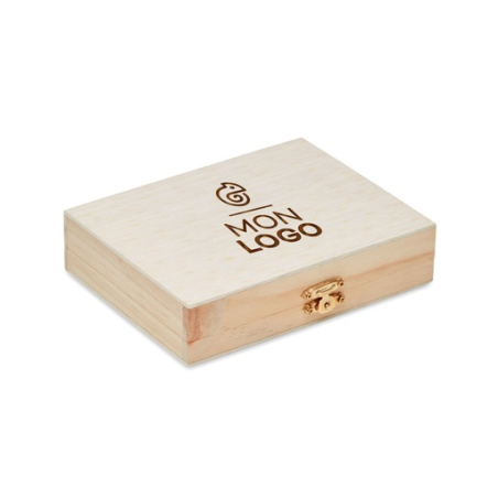 Set de peinture personnalisable dans une malette en bois Set de peinture personnalisable dans une malette en bois