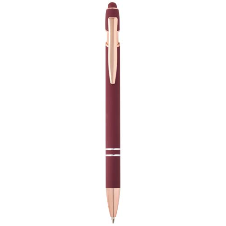 Stylo bille personnalisable en aluminium recyclé avec finition or rose encre bleue