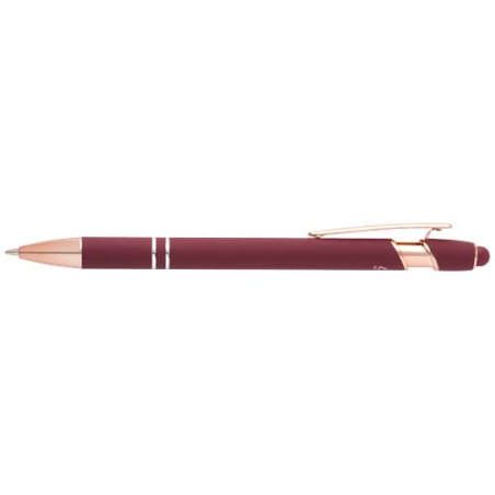 Stylo bille personnalisable en aluminium recyclé avec finition or rose encre bleue