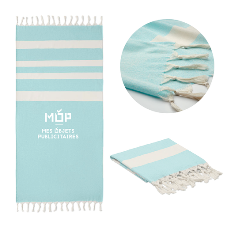 Fouta personnalisable en coton et poyester recyclé 140 gr/m²