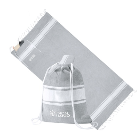 Sac à dos Fouta publicitaire 100% coton recyclé GRS 170g/m2 Carey