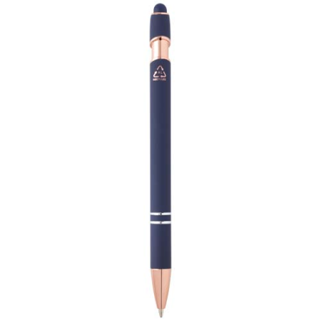 Stylo bille publicitaire en aluminium recyclé avec finition or rose encre noire