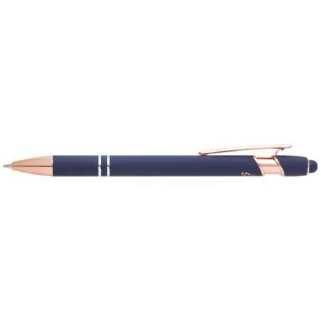 Stylo bille publicitaire en aluminium recyclé avec finition or rose encre noire