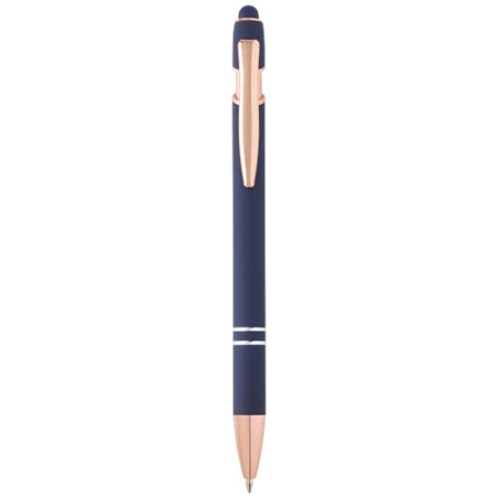 Stylo bille publicitaire en aluminium recyclé avec finition or rose encre noire