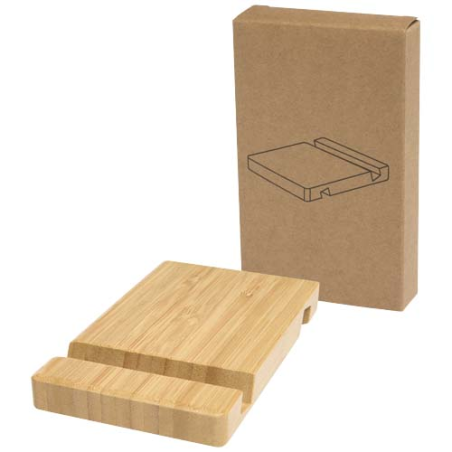 Support personnalisable en bambou à 2&nbsp;angles pour tablettes et téléphone