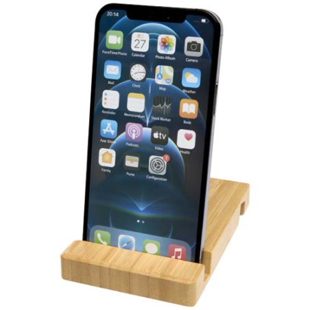 Support personnalisable en bambou à 2&nbsp;angles pour tablettes et téléphone