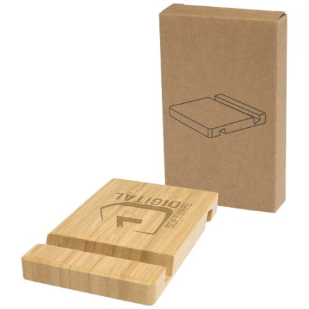 Support personnalisable en bambou à 2&nbsp;angles pour tablettes et téléphone