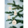 Décoration de Noël personnalisée en forme de flocon en contreplaqué et corde de jute Décoration de Noël personnalisée en forme de flocon en contreplaqué et corde de jute