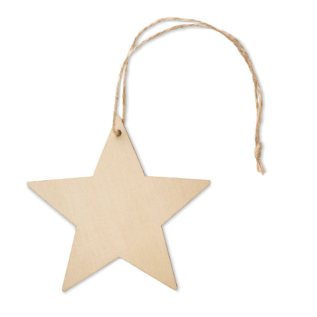 Décoration de Noël personnalisée en forme d'étoile en contreplaqué et corde de jute 7,9 X 6 cm Décoration de Noël personnalisée en forme d'étoile en contreplaqué et corde de jute 7,9 X 6 cm
