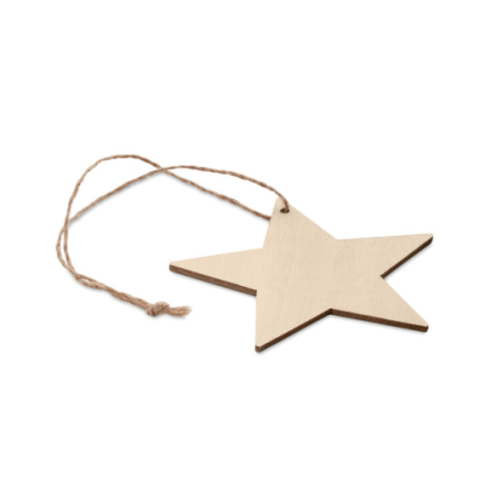 Décoration de Noël personnalisée en forme d'étoile en contreplaqué et corde de jute 7,9 X 6 cm Décoration de Noël personnalisée en forme d'étoile en contreplaqué et corde de jute 7,9 X 6 cm