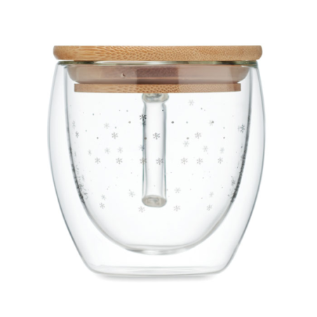 Tasse en verre personnalisable à double paroi de noël