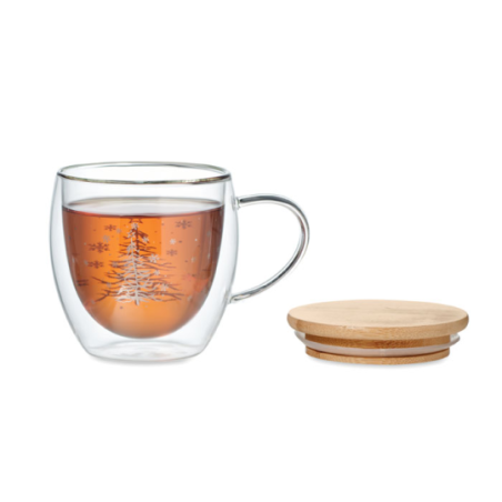 Tasse en verre personnalisable à double paroi de noël