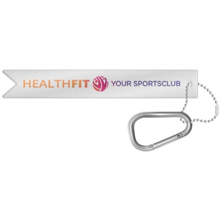 Attache personnalisable RFX™ en PVC réfléchissant avec mousqueton