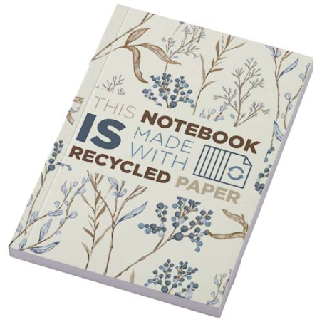Cahier personnalisable A6 avec couverture souple en carton recyclé de 285 g/m² et 100 feuilles de papier recyclé 80 g/m² Cahier personnalisable A6 avec couverture souple en carton recyclé de 285 g/m² et 100 feuilles de papier recyclé 80 g/m²