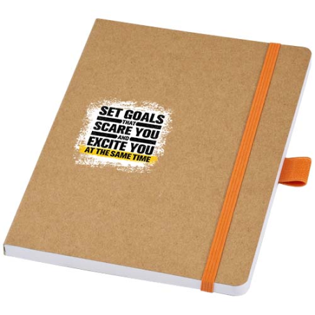 Carnet A5 personnalisé Berk avec sa couverture souple en papier recyclé et sa boucle pour stylo