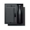 Coffret cadeau personnalisé de luxe 3 pièces avec un carnet A5 en RPET, stylo à bille twist et bouteille en acier inox à double Coffret cadeau personnalisé de luxe 3 pièces avec un carnet A5 en RPET, stylo à bille twist et bouteille en acier inox à double