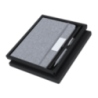 Coffret personnalisable bloc note et stylo en métal et polyester RPET 300D