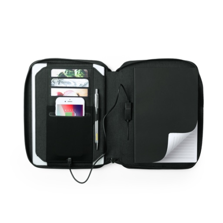 Pochette nomade avec carnet, chargeur 5W et batterie 4000 mAh Surey Pochette nomade avec carnet, chargeur 5W et batterie 4000 mAh Surey