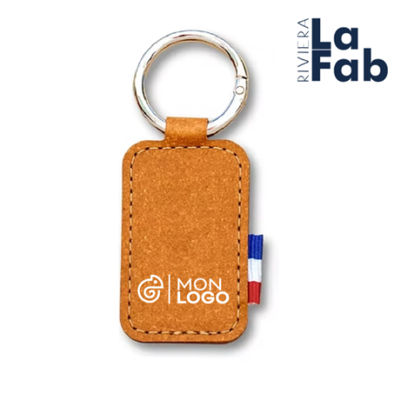 Porte-clés publicitaire rectangulaire en cuir recyclé Oeko Tex - Made in france - La Fab Riviera Porte-clés publicitaire rectangulaire en cuir recyclé Oeko Tex - Made in france - La Fab Riviera