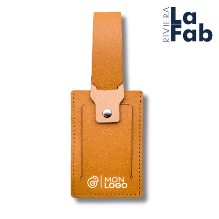 Étiquette à bagage personnalisable rectangle en cuir recyclé Oeko Tex - Made in france - La Fab riviera Étiquette à bagage personnalisable rectangle en cuir recyclé Oeko Tex - Made in france - La Fab riviera