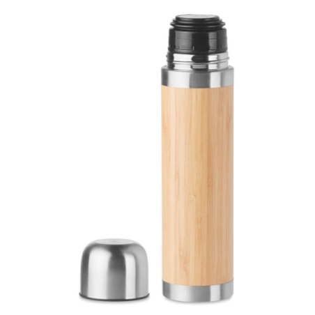 Thermos publicitaire en inox et bambou - 400ml Thermos publicitaire en inox et bambou - 400ml