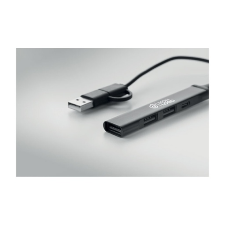 Hub USB personnalisable 4 ports 19 cm - CURRENT Hub USB personnalisable 4 ports 19 cm - CURRENT