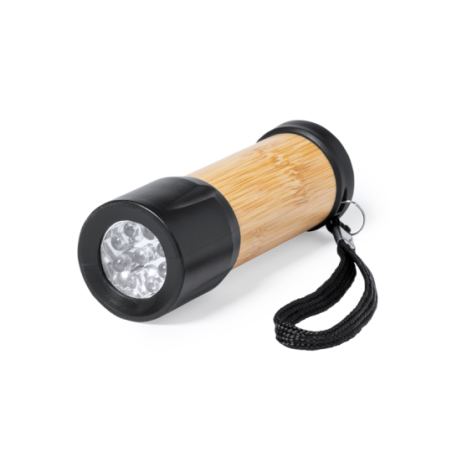 Lampe torche personnalisable 9 LEDs en ABS et bambou - Freddie Lampe torche personnalisable 9 LEDs en ABS et bambou - Freddie