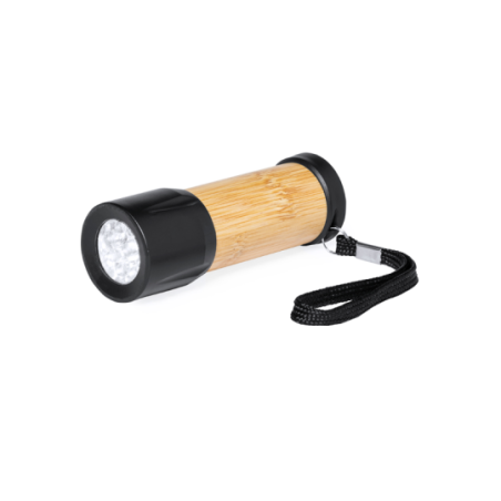 Lampe torche personnalisable 9 LEDs en ABS et bambou - Freddie Lampe torche personnalisable 9 LEDs en ABS et bambou - Freddie