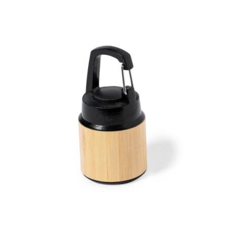 Lampe torche personnalisable 3 LEDs avec mousqueton en ABS et bambou - Gus Lampe torche personnalisable 3 LEDs avec mousqueton en ABS et bambou - Gus