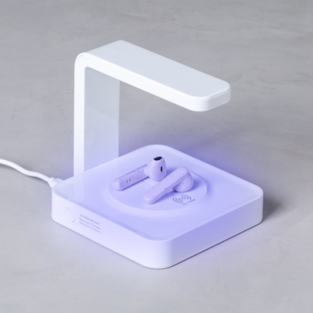 Lampe personnalisable avec stérilisateur UV et chargeur 10W - Blay Lampe personnalisable avec stérilisateur UV et chargeur 10W - Blay