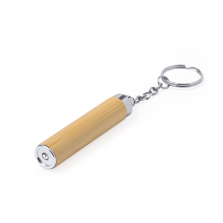 Porte-clés lampe publicitaire en bambou 1 LED - Joper Porte-clés lampe publicitaire en bambou 1 LED - Joper